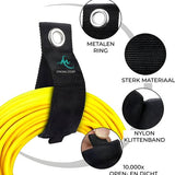24ME® 4x Heavy Duty Storage Strap - M - Kabelbinders met Ring - Sterk Klittenband - Organizers - Slijtvast