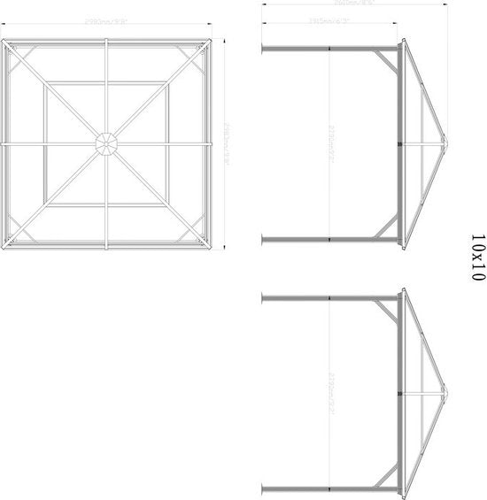 Sojag - SJ02300 - Paviljoen - Pergola - Partytent - 261 x 298 x 298 cm