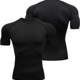 SparkNine Aeroflex heren sport t-shirt - strakke & aansluitende fit - XXL - zwart - ademend & sneldrogend - elastisch