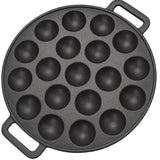 Chefino Poffertjespan Gietijzer 24 cm – 19 Poffertjes Tegelijk – Geschikt voor Gas, Inductie, Keramisch en Oven – BPA-vrij, Anti-aanbaklaag