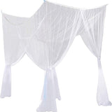 Klamboe voor 2 personen - 210 x 200 x 200 cm - Wit - Muskietennet - 6 Ophanglussen en 4 Openingen - Rechthoekig 2 Persoons Klamboe - Box Muggennet