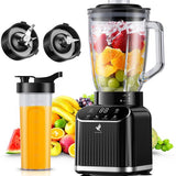 NovaWare Blender - 1.5L - Inclusief beker to go 600ml - 1300W Smoothie Maker - Mini Blender – Met Display - Glas - Zwart