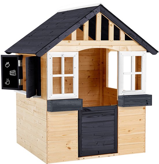Zwerkules Lolli Kinderspeelhuisje voor in de tuin van Hout - 98x121x140 cm