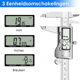 Digitale Schuifmaat - 150 mm Precisie Meting met LCD Display - Inclusief Opbergtas & Batterijen