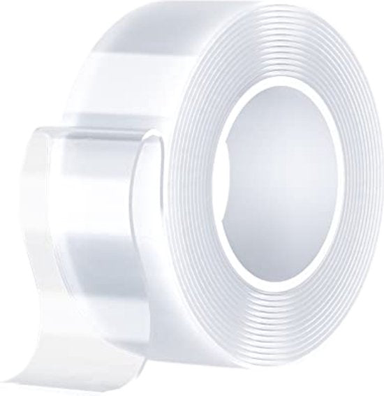 Dubbelzijdig Tape Extra Sterk - 600 cm x 25 mm x 2 mm - Transparant - Zelfklevende Tape - Rol Huishoudtape