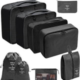 Packing Cubes - Zwart - 9-delige set - Packing Cubes Compression - Optimale Koffer Indeling