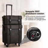 Pedicurekoffer met Wieltjes - Zwart - 60x41x30 cm - Pedicure case - Ambulante Pedicure Koffer