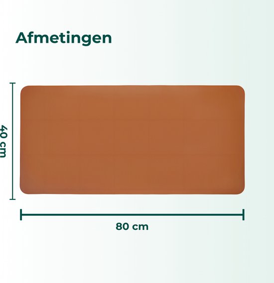 AKSA Home® Muismat XXL - Bureaumat met Anti-Slip - Bureau Onderlegger voor Kantoor - 40 x 80 cm - Bruin