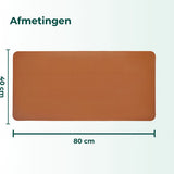AKSA Home® Muismat XXL - Bureaumat met Anti-Slip - Bureau Onderlegger voor Kantoor - 40 x 80 cm - Bruin