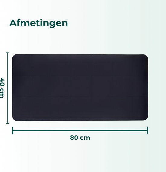 AKSA Home® Muismat XXL - Bureaumat met Anti-Slip - Bureau Onderlegger voor Kantoor - 40 x 80 cm - Zwart