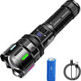 NovaWare® Zaklamp LED Oplaadbaar - Militaire Zaklamp op Batterijen - Powerbank Functie - Noodverlichting - 5 Standen - 5000mAh Batterij - 2500 Lumen - Noodpakket - Zwart