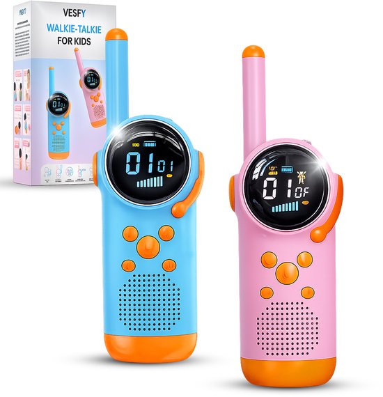Vesfy Pro Walkie Talkie voor Kinderen - Set van 2 - USB Oplaadbaar - 3 km Bereik - Speelgoed - Portofoon