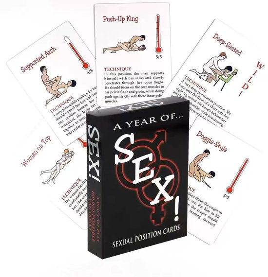 A Year of Sex! – Erotisch Kaartspel met Seksposities – 50+ Positiekaarten – Intimiteit & Variatie voor Koppels – Volwassenen Spel