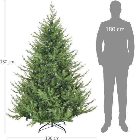 Kunstkerstboom met realistische uitstraling - 180 cm - Ø136 cm