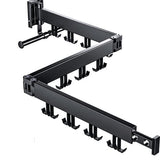 Kledingrek voor aan de Muur - Zwart - 104 cm Lang - Inklapbaar en Uitschuifbaar - Kledingrek - 180 Graden Draaibaar