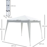 4goodz Inklapbare Partytent 240x240 cm voor Tuin en Feest - 840-159WT - Wit