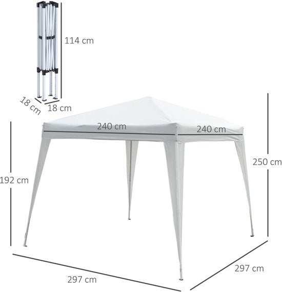 4goodz Inklapbare Partytent 240x240 cm voor Tuin en Feest - 840-159WT - Wit