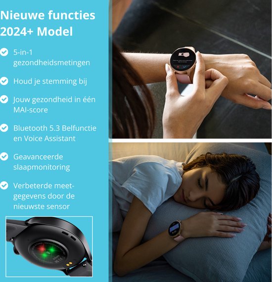 Nexvex® Ultra 2X Smartwatch - Sporthorloge met Belfunctie - Bloeddrukmeter - Stappenteller - Hartslagmeter - Bluetooth Activity Tracker - Android, iOS - 1.46 Inch - Zwart - Siliconen