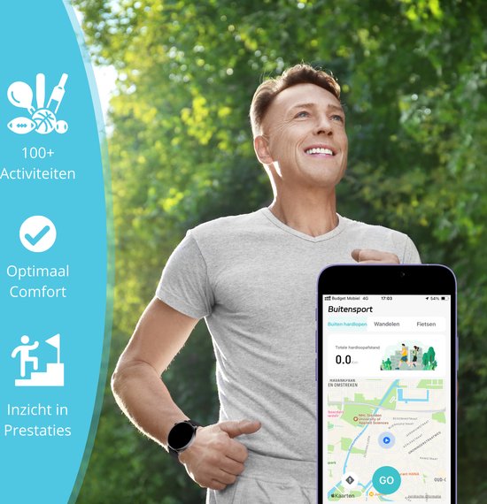 Nexvex® Ultra 2X Smartwatch - Sporthorloge met Belfunctie - Bloeddrukmeter - Stappenteller - Hartslagmeter - Bluetooth Activity Tracker - Android, iOS - 1.46 Inch - Zwart - Staal