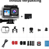 NovaWare Action Camera 6k - 50MP - Vlog Camera - Onderwater Camera - Actie Camera - Waterdicht tot 30M - Ultra 4K met 60FPS - Beeldstabilisatie EIS - IMX sensor
