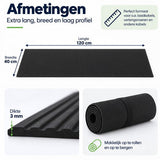 Kabelmat voor Vloer – Kabelbeschermer voor Laadkabel & Verlengsnoer – Oprolbare Kabelbrug – 3 mm Dik – Zwart – 120 X 40 cm
