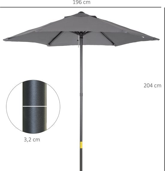 4goodz Parasol Ø196 - parasol voor Strand Balkon Tuin