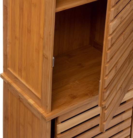 Sicela Bamboe Badkamerkast Hoog - 24x34x170 cm - bruin