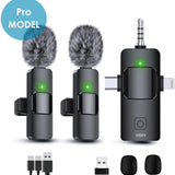 Vesfy Pro Microfoon Draadloos - Geschikt voor iPhone, Android en Camera - Plug & Play - 20 Meter Bereik - 2 Stuks - Microfoon