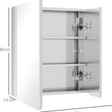 4goodz Spiegelkast/Badkamerspiegelkast met 3 binnenplanken, dubbele deur - zilver