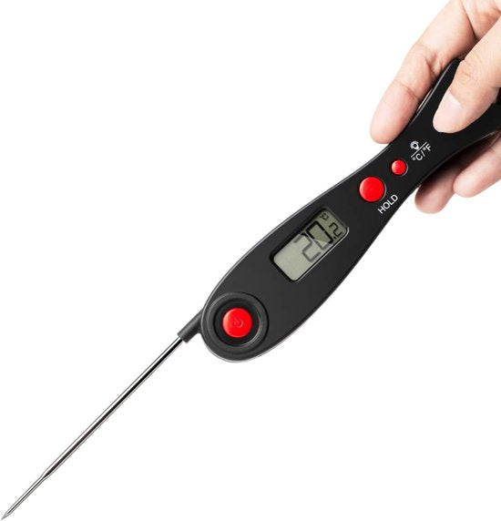 Vleesthermometer Digitaal Keuken - Zwart - BBQ Thermometer - Kookthermometer - Kernthermometer - Ideaal voor Bakken, Braden, BBQ & Chocolade