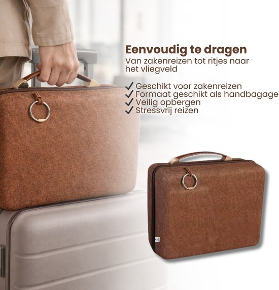 Luxe Laptoptas Organizer – Aktetas met Handvat – Documentenmap voor Laptop, Tablet & Accessoires – Zakelijke Opbergtas – Bruin