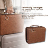 Luxe Laptoptas Organizer – Aktetas met Handvat – Documentenmap voor Laptop, Tablet & Accessoires – Zakelijke Opbergtas – Bruin