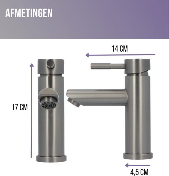 Luzzo® Como - RVS Wastafelkraan Laag