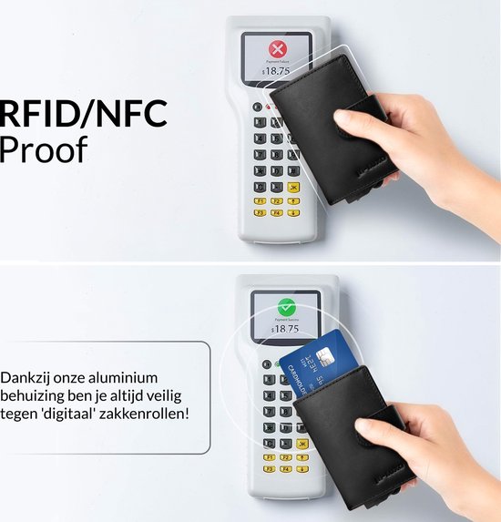 JB-Luxo Pasjeshouder - Uitschuifbaar - RFID Anti-Skim - Pasjes - en Aluminium