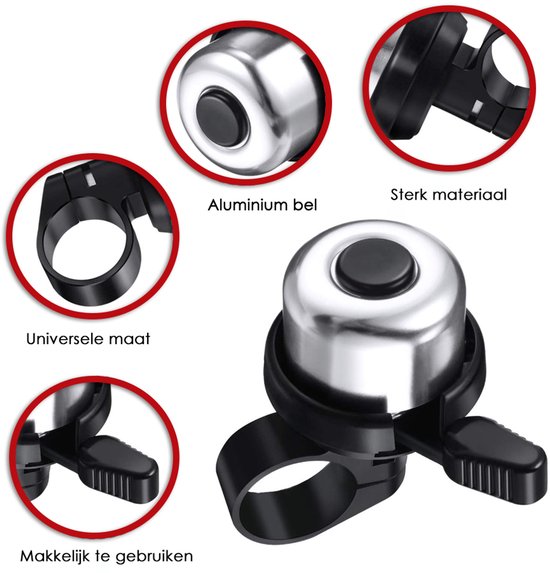 Fietsbel Universeel - 23 mm - Voor Stadsfiets, Mountainbike & Kinderfiets - Hard Geluid - Eenvoudige Montage