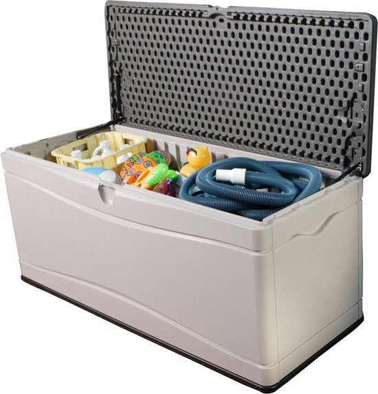 Life-time Kunststof Kussenbox 495L - tuinkist - 61x152x67cm - Lichtgrijs