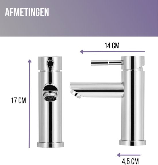 Luzzo® Como - RVS Wastafelkraan Laag