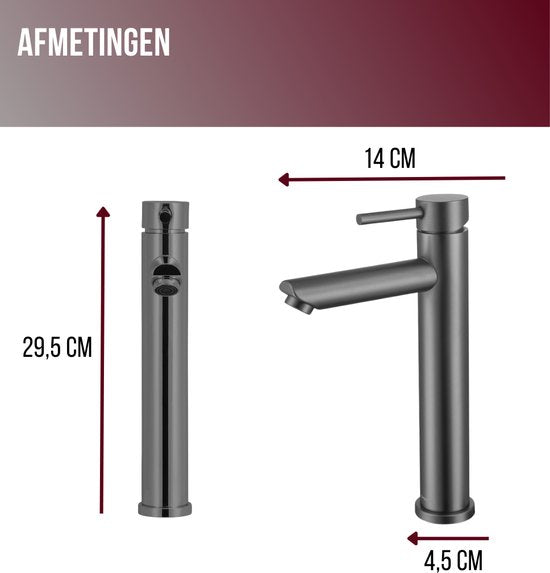 Luzzo® Como - RVS Wastafelkraan Hoog