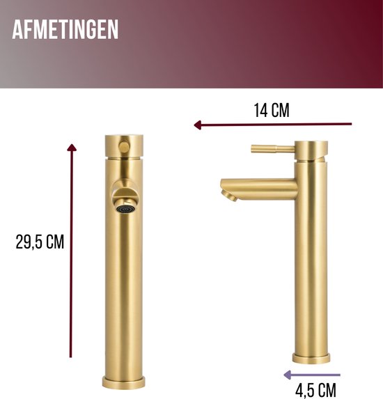 Luzzo® Como - RVS Wastafelkraan Hoog