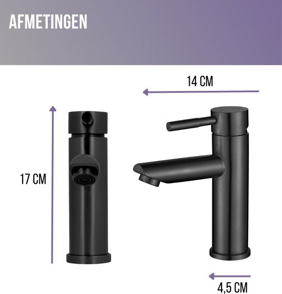 Luzzo® Como - RVS Wastafelkraan Laag