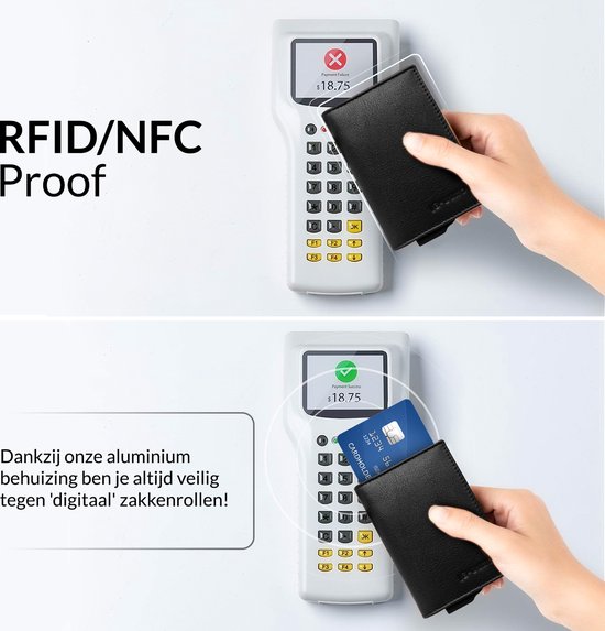 JB-Luxo Pasjeshouder - Uitschuifbaar - RFID Anti-Skim - Pasjes - en Aluminium