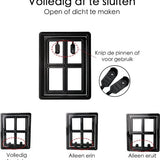 Hondenluik voor Hordeur- Afsluitbaar - 4 Standen - 35x28 cm - Zwart