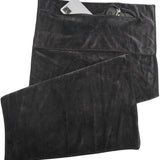 SparkNine Microvezel Handdoek - met ritsvak - S - 38x94 cm - zwart - handig & functioneel - sneldrogend - absorberend & super zacht
