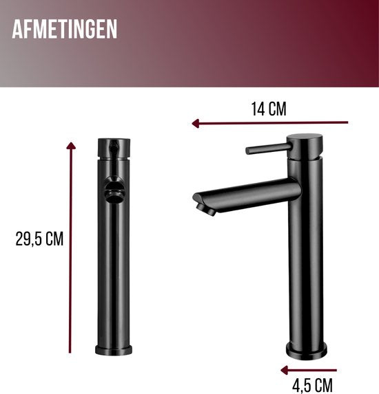 Luzzo® Como - RVS Wastafelkraan Hoog