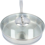 4goodz Dubbelwandige RVS Hapjespan met deksel - Zilver