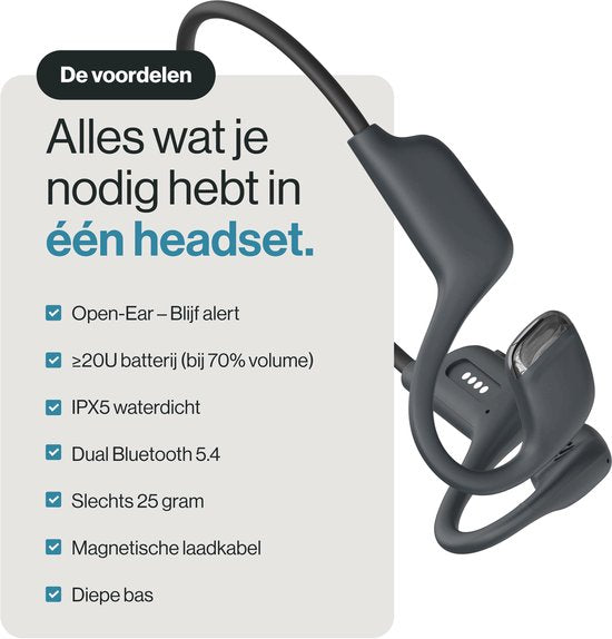 REBØNE® Sport Oortjes - Oordopjes Draadloos - Open ear - Draadloze - Bluetooth Koptelefoon