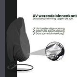 Beschermhoes Hangstoel Egg - Zwart - 190 x 115 cm - Waterproof - Universeel model - Hoes van Egg Chair - Waterdichte Beschermer voor Egg Stoel met Standaard