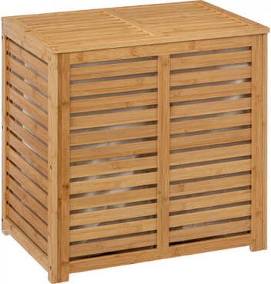 5Five® Sicela Bamboe Wasmand met 2 vakken - 110 liter - Bruin