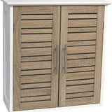 4goodz Wandkast Badkamer MDF Stockholm 52x22x55cm - wit/bruin