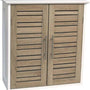 4goodz Wandkast Badkamer MDF Stockholm 52x22x55cm - wit/bruin